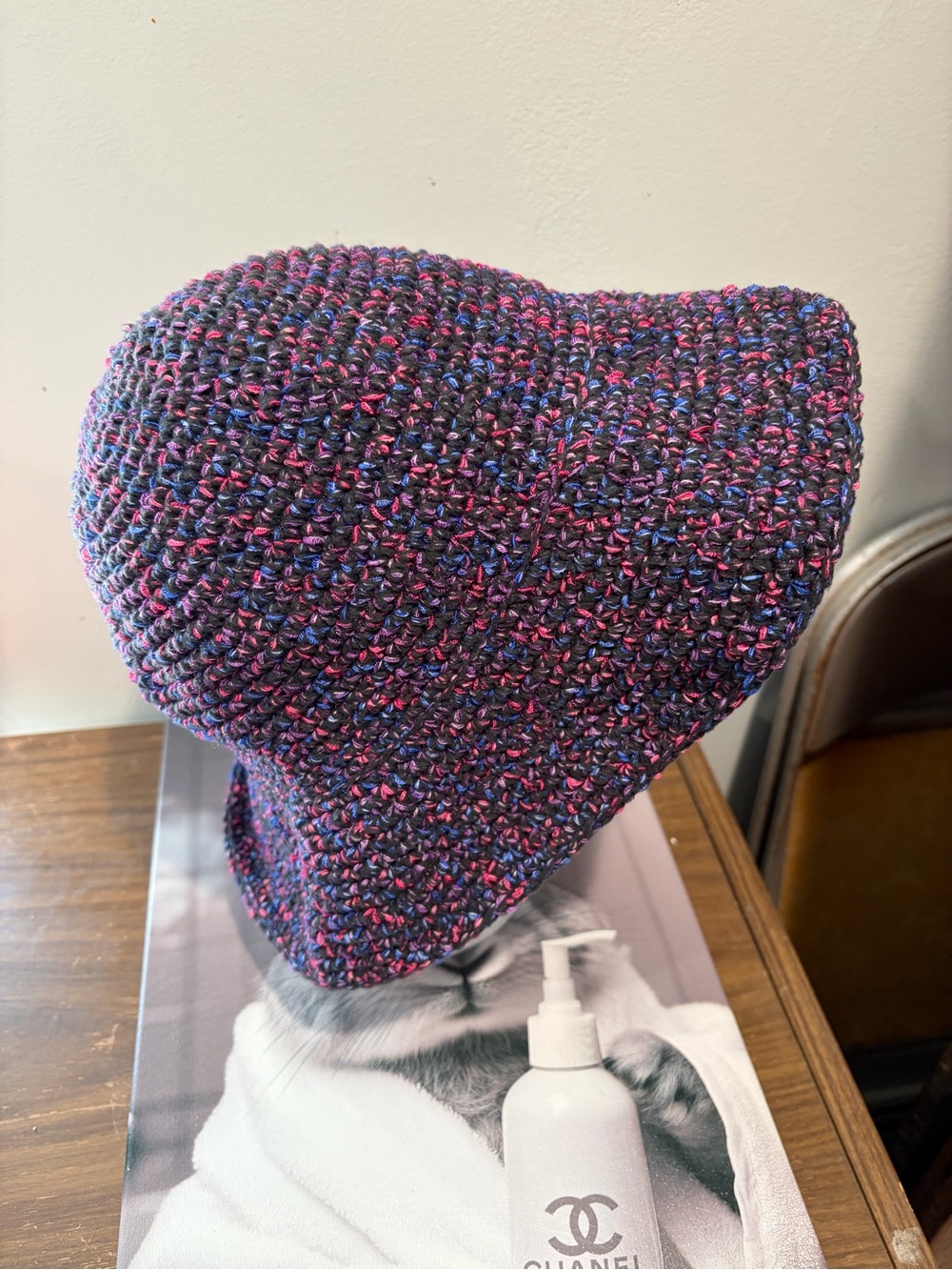 Crochet Goth Sun Hat Black Pink Purple Blue Alternative Bucket - Picture 3 of 5